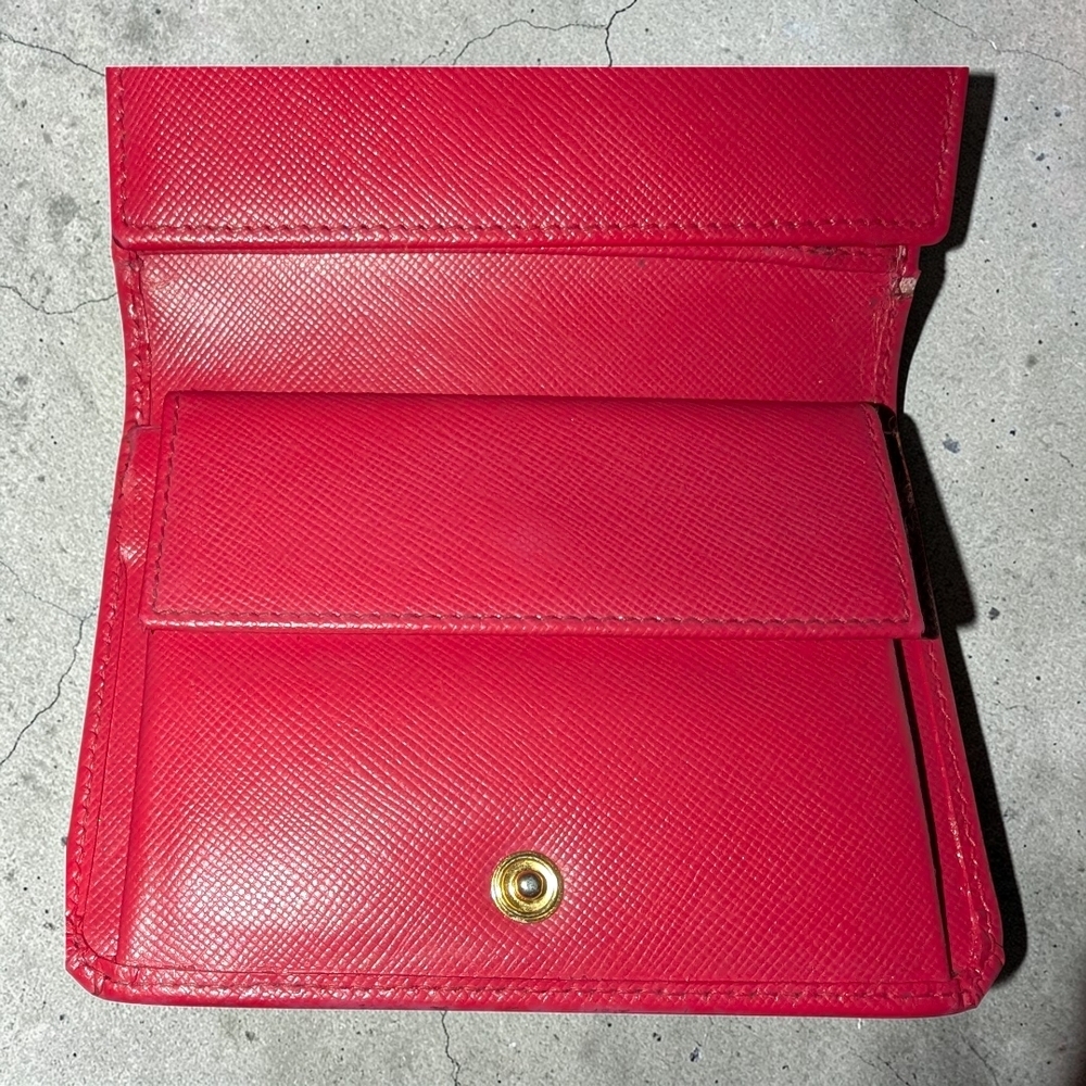 PRADA Milano Red Saffiano Leather Wallet - Picture 4 of 13